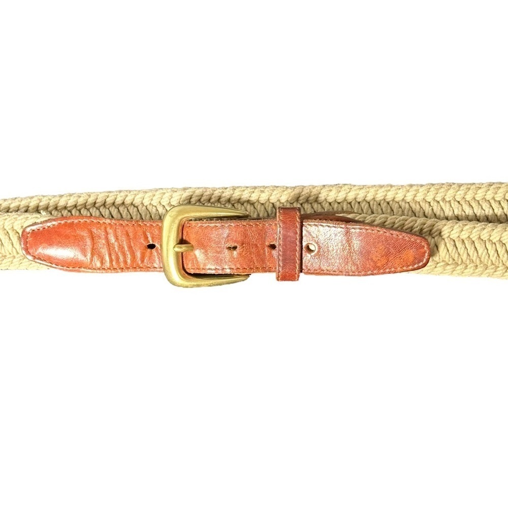 L.L. Bean Nautical Braided Woven Belt Tan Size Size 44 - Picture 5 of 7
